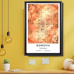 Mitchell Map Poster, Indiana Map Art Poster, Map