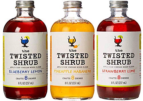 Amazon Com The Twisted Shrub Strawberry Lime Blueberry Lemon Pineapple Habanero Pack Of 3 Apple Cider Vinegar Drink Mixers For Healthier Sodas Cocktails 8oz Bottles Grocery Gourmet Food