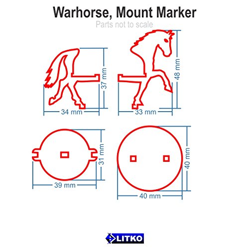 Warhorse, Character Mount Marker, Grey, 40mm Circle Base (1)