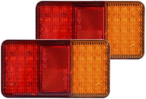 OFFROADINGLIGHT 40 LED Utility Trailer Light Kit ATV Waterproof LED Tail Light 12V Dual Pack Amber-Red Color for Turn Signal Lights Running Lights Brake Lights