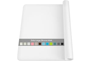 QPIX DIGITAL Oversize Silicone Table Placemat, Food-Grade Flexible Silicone Table Mat for Baking Pastry Non-Stick, Kids Nonslip Dinner Placemat Heat Resistant Waterproof Countertop Protector (Translucent)