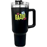 Gazoos 40oz Insulated Travel Mug Tumbler with Handle | Double Wall Vacuum Sealed Stainless Steel Cup w/Straw and Lid, Black