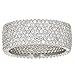 Decadence Sterling Silver, Rose, Yellow, Black 7 Row Cubic Zirconia Pave Eternity Band Ring