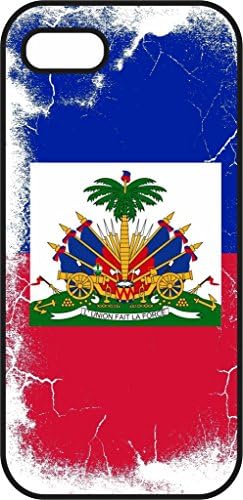 iPhone 6 Case - Haitian Flag - Vintage - Black Plastic Protective Case - Country Flags - Distressed