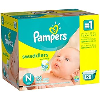 Pampers Swaddlers Disposable Diapers Newborn Size 0 (> 10 lb), 128 Count, GIANT