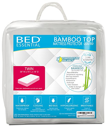 Bed Essential Bamboo Top Quilted Waterproof Mattress Protector