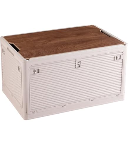 Boîte De Rangement Pliante Qunature Pour Camping Et Pique-nique - Bois - 54x36x7cm