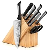 Kai Luna 9-piece Knife Block Set, Hammered Blades, Soft Grip Handles