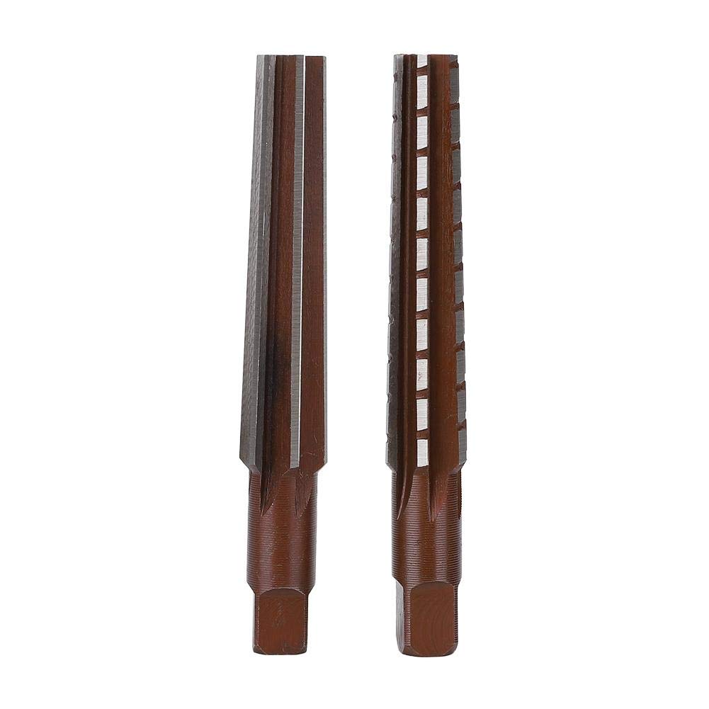 Taper Reamer Set, 2PCS Rough + Fine Morse Taper Reamer, High Carbon Steel Chucking Reamer Cutter Tool Straight Shank Hand Reamer(MT4#)