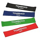 TOMSHOO Resistance Bands Loop Exercise Bands - Set of 4 - for Fitness Gym Strength Training Physical Therapy
