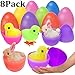 Double Couple 8 Pack Easter Eggs Filled with Wind-Up Rabbits and Chics Surprise Prefilled Plastic Easter Egg Toys Set for Party Favors Easter Basket Stuffers Fillers (4 Rabbits and 4 Chicks)