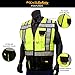 KwikSafety (Charlotte, NC SPECIALIST Class 2 ANSI Safety Vest OSHA High Visibility Reflective Stripes Heavy Duty Mesh Pockets and Zipper Hi-Vis Construction Work Hi-Viz Surveyor Mens Black L/XL