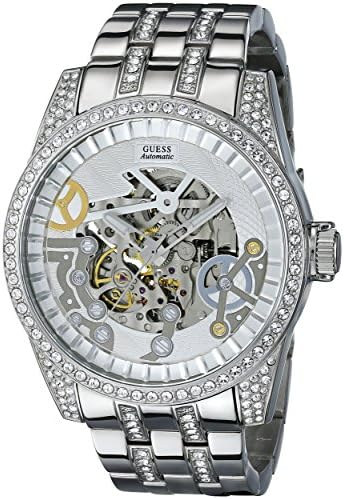 Guess Men's White Dial Stainless Steel Band Watch [U0012G1] price