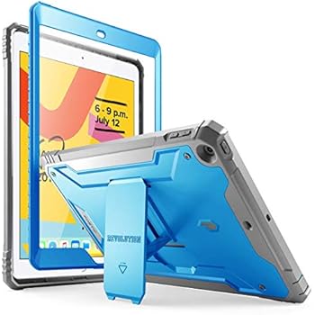 iPad 10.2 2019 Case, Poetic Full-Body Heavy Duty Shockproof Protective Cover with Kickstand, Built-in Screen Protector, Revolution, for Apple iPad 10.2 inch (7th Gen, 2019 Release), Blue