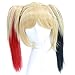 Xcoser Harley Yellow Ponytail With Red Black Cosplay Wig Hair For Cosplay Costume Accessories