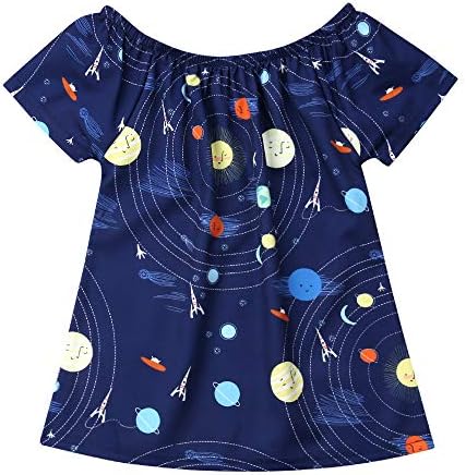 CQHY MALL Toddlers Girls Cute Princess Dresses Cartoon Star Space Universe Pattern Skirts Infants Lovely Outfits Costumes
