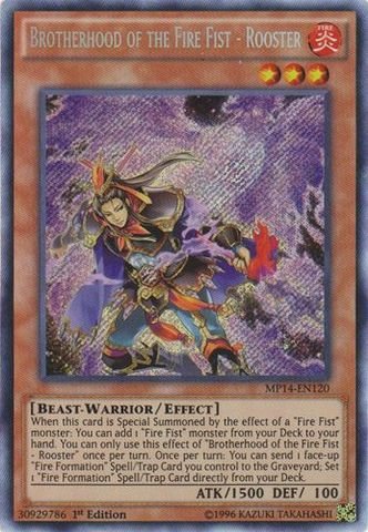 Yu-Gi-Oh! - Brotherhood of the Fire Fist - Rooster (MP14-EN120) - Mega Pack 2014 - 1st Edition - Secret Rare