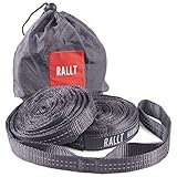 Hammock Tree Straps - Combined 2000+ LB Breaking Strength, 20 Feet Long, 36 Loops. 100% No Stretch Polyester Suspension Straps Like Python and ENO Atlas Straps