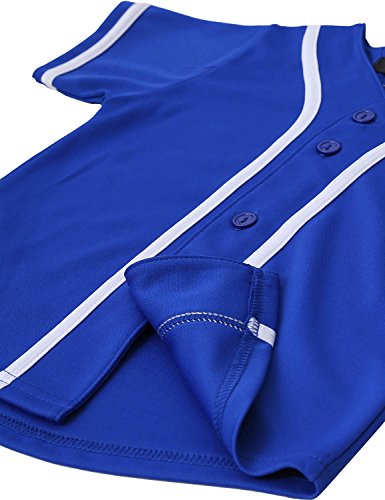 image for Hat and Beyond Kids Baseball Jersey Button Down T Shirts Hipster Plain