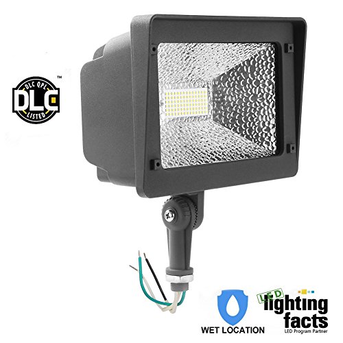 Cinoton LED Floodlight With Knuckle, 50W (250W Equivalent), 5500 Lumen, 5000K (Crystal White Glow), Waterproof, IP65, 100-277v, Instant On (1 PACK, NOT Photocell)