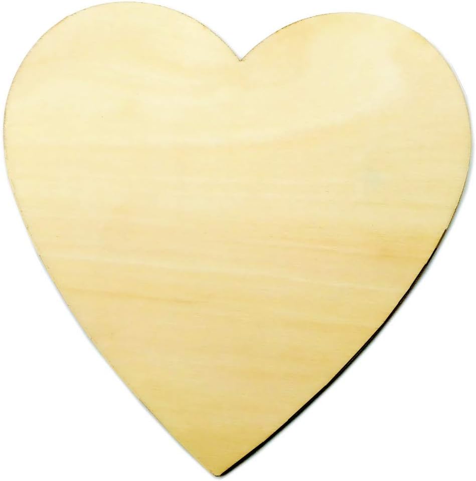 4 inch Wood Hearts, Natural Unfinished Wood Heart Cutout