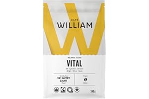 Café William Vital – Organic Whole Bean Coffee, Light Roast | Canada Organic, Fairtrade, Kosher, B Corp Certified, 100% Arabi