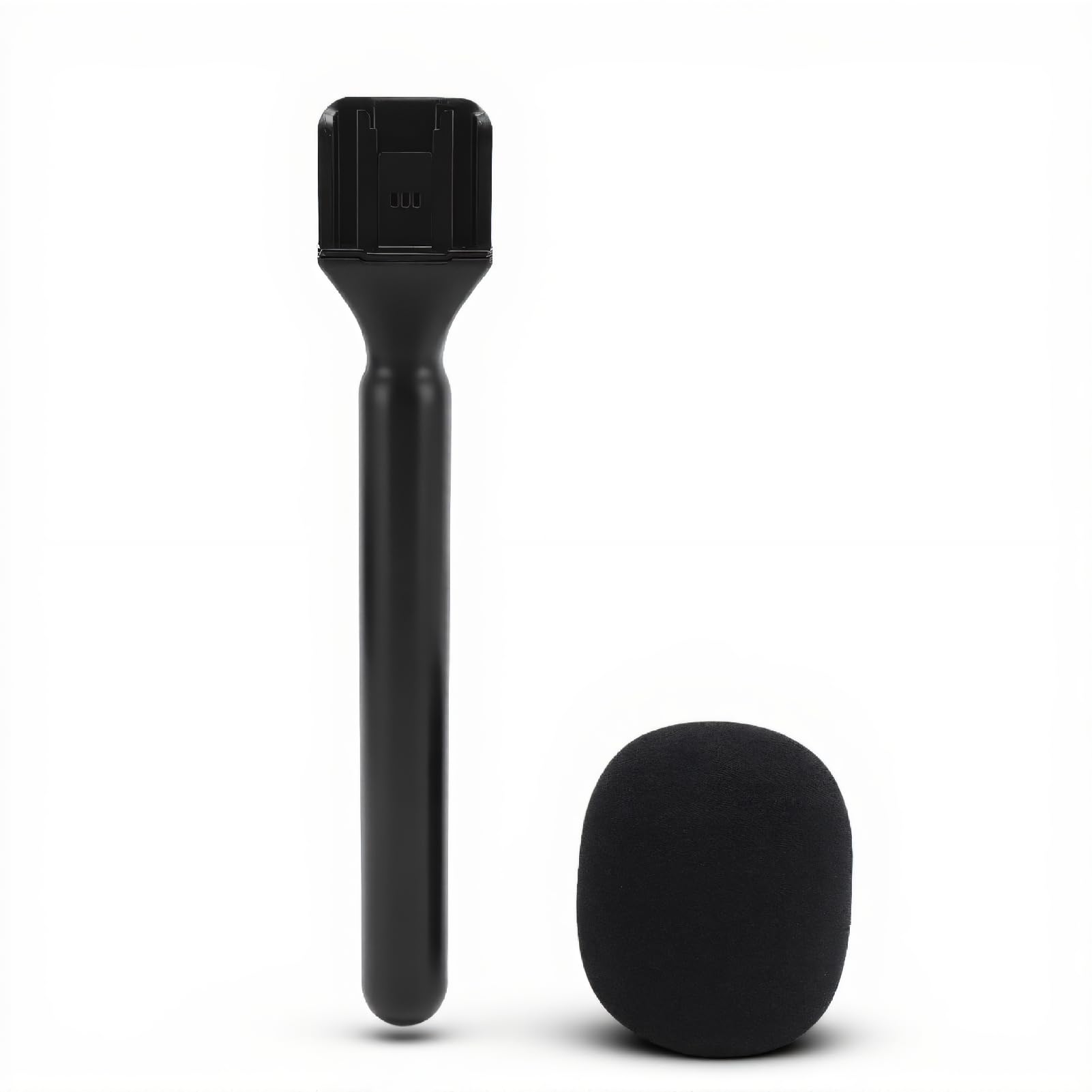 Wireless Mic Handheld Adapter for Rode Wireless GO II, Handheld Interview Microphone with Windshield Foam, Lightweight Microphone Handle for G1 for Movo