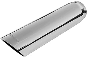 Flowmaster 15362 Exhaust Tip 3 Inch Cut Angle Polished 304 Stainless Steel Fits 2.50 Inch Tubing Weld On