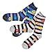 TeeHee Women's Ladies Value 6-Pair Crew Socks (Stripe with Flower)