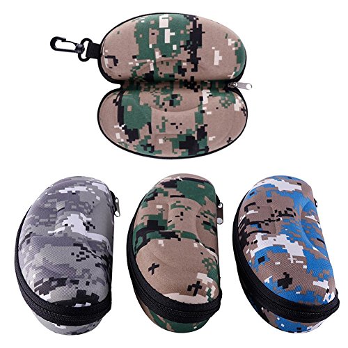 Ownsig Waterproof Portable Large EVA Zipper with Hook Clasp Eyeglass Sunglass Case Holder Box Camouflage