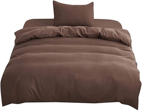 Amazon Akaskari 布団カバー 3点セット シングル 和式ベット シーツ 掛け布団カバー ボックスシーツ 枕カバー ベッド用 布団用 洗い替え速乾タイプ ピーチスキン加工 防ダニ ブラウン シングル 3点セット 枕カバー ピローケース オンライン通販