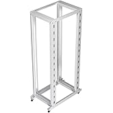 NavePoint 4-Post Open Frame Racks 19-inch Standard, Adjustable 22"-40", Square Holes/Cage Nuts - Parent