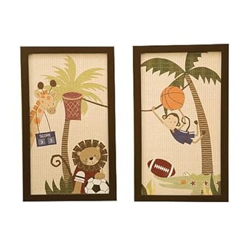 Amazon Com Lambs Ivy Team Safari Wall Art Nursery Wall Decor
