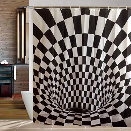 GOODS+GADGETS Shower Curtain Bath Curtain; Waterproof, Washable Anti-Mould 100% Polyester Bath Curtain for Bathtub & Shower Tray (3D pattern)