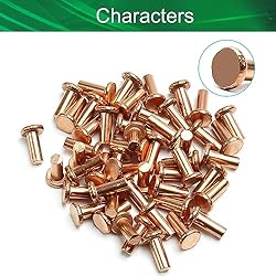 Yinpecly Flat Head Rivets 4x10mm(DXL) Semi-Tubular