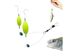 OEKYTOY Pompano Rigs for Surf Fishing Saltwater Floats Mono Line and Double-Hook Reverse Bottom Rig for Offshore Big Game