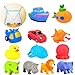 Joyin Toy 12 Pack 3.5'' Squirt Squeaker Bath Toys with Toy Organizer for Fun Bath.