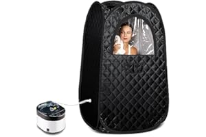TaTalife Portable Sauna, Steam Sauna Full Body, Newly Upgraded Large Space Sauna, Quick-Folding Sauna Spa Tent, Includes 4L Steamer(31.49 x 31.49 x 55.11inch, Black)