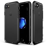 Patchworks Sentinel Case Matte Black for iPhone 7 6s 6 - Military Grade Protection, Micro Texture Clear Transparent Dual Layer Cover Protective Bumper Case