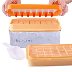 Burfocus Ice Cube Tray for Freezer With Lid and Bin