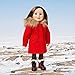Maplelea Wood Buffalo Winter Boots for 18 Inch Dolls - Red and Black Buffalo Plaid Footwear