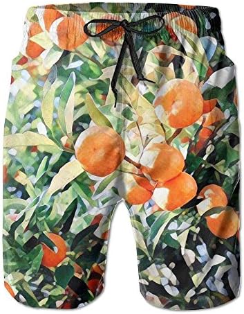 Wild Beast Summer Orange Beach &amp; Pool Swim Trunk Shorts For Men's With Pockets