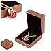 ZJchao 24K Women Red Gold Rose Pendant Necklace Her Plated Rhinestone Heart Shaped Present for Wife Girlfriend Valentine's Day, Great Anniversary, Birthday, Wedding