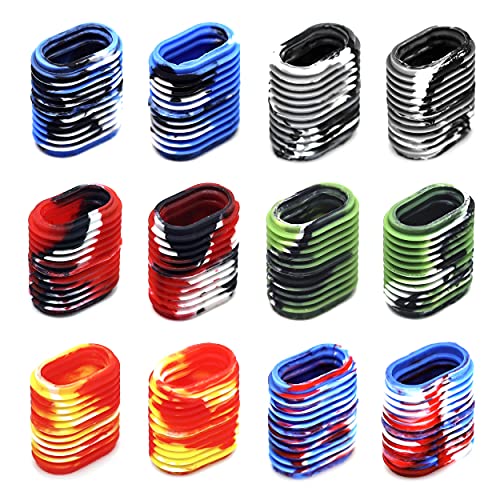 SAMSFX Rubber Fishing Reel Handle Grip Sleeve Non-Slip Baitcaster Knob Covers for Casting or Spinning Reel (12PCS, 6 Mixed Colors B)