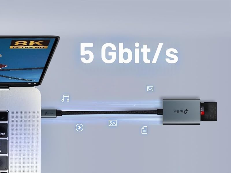 UA440C USB Type-C auf SD-Kartenleser, Plug und Play, 3 × Schnellere Datenübertragung, Unterstützt Speicherkarten bis zu 2 TB, Kompatibel mit Mac, Windows, iPadOS, iOS, Android und Linux