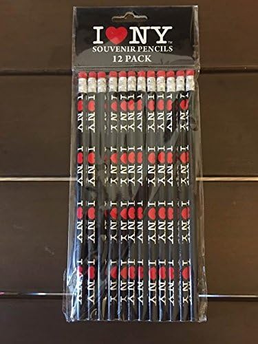 Licensed I Love NY Pencils 12 Pack (Black)
