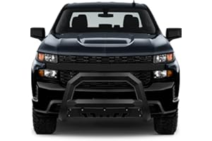 TLAPS 7422442948932 Compatible with 2019-2021 Chevy Silverado GMC Sierra 1500/2022 LTD Limited Matte Black AVT Style Angular Bull Bar Guard with Skid Plate