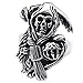 KONOV Stainless Steel Band Casted Grim Reaper Skull Biker Men's Ring, Size 16