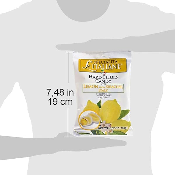 “LE ITALIANE” ITALIAN NATURAL HARD CANDY FILLED WITH IGP LEMONS FROM SIRACUSA (3.5 OZ), 1 UNIT
