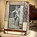 J Devlin Pic 320-46V 4x6 Vertical Stained Glass Picture Frame Vintage Ivory Brown Photo